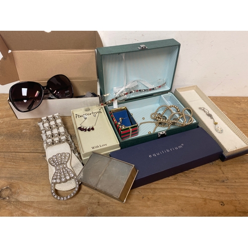 133 - Mixed Lot of Costume Jewellery, Trinket Box & Sunglasses