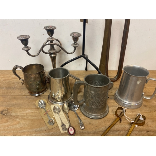 152 - Job Lot of Metalware to include Candleabra & Swords