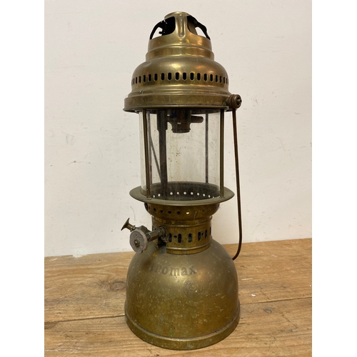 158 - Vintage Petromax Brass Paraffin Lantern, 40cm