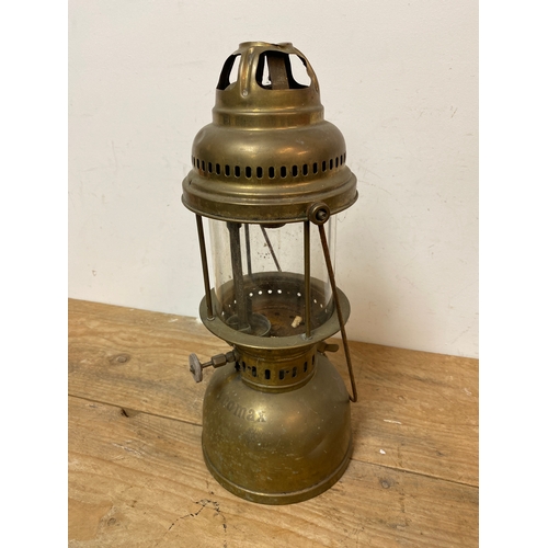 158 - Vintage Petromax Brass Paraffin Lantern, 40cm