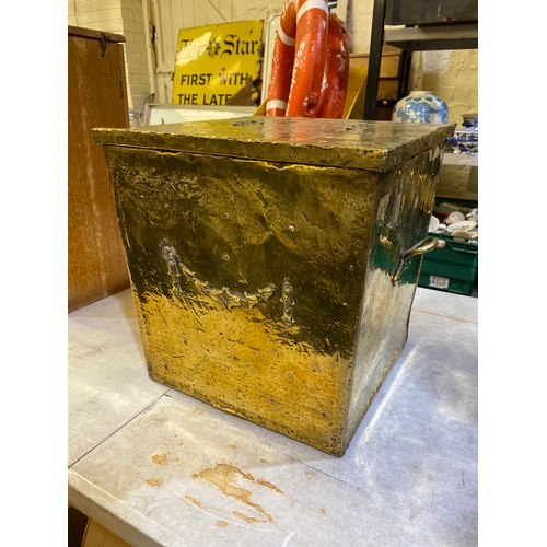 159 - Brass Covered Coal Box