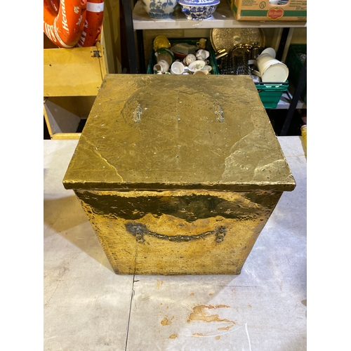 159 - Brass Covered Coal Box