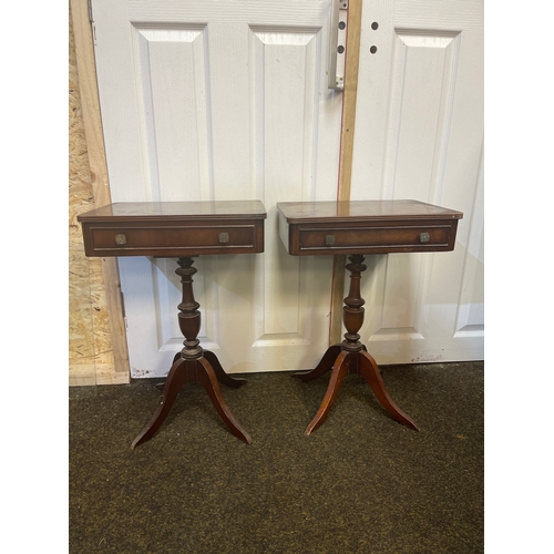 402 - Pair of Edwardian style reproduction small hall tables