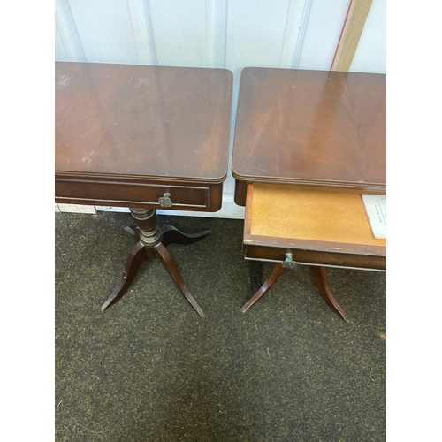 402 - Pair of Edwardian style reproduction small hall tables