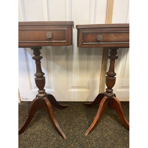 402 - Pair of Edwardian style reproduction small hall tables