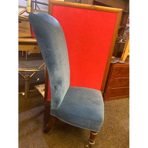 414 - Victorian Bedroom Slipper Chair on Brass Casters