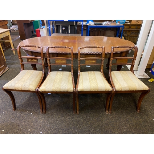 421 - Large Victorian Extendable Dining Table and Four Chairs with Crank Handle