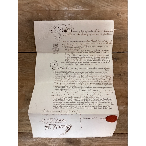 458 - Original 19th Century 1818 Mortgage Deed Document with Seal