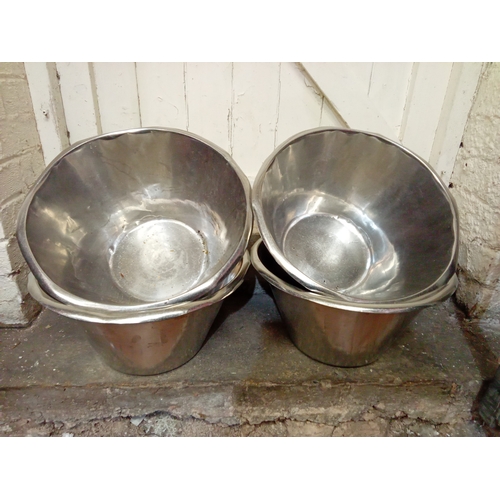 156 - 4 x Stainless Steel Buckets. Approx 9