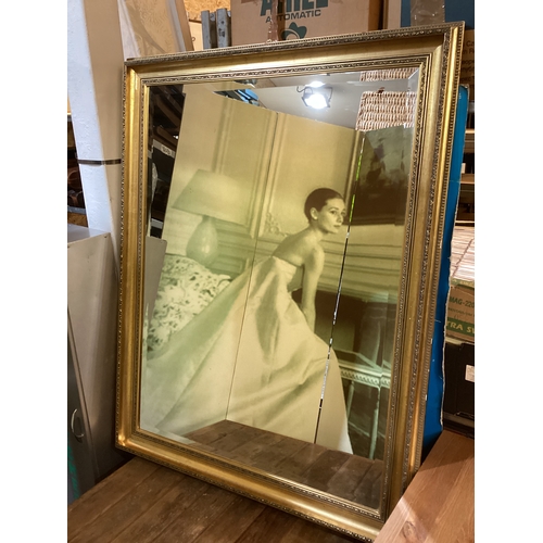 47 - Large Oblong Gilt Framed Mirror 90 x 115 cm