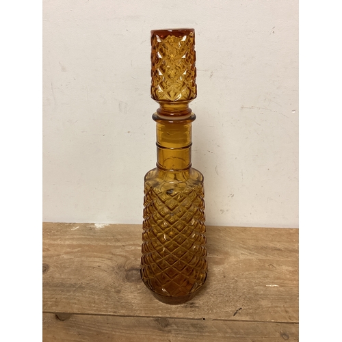 460 - Amber Glass Decanter Bottle AF