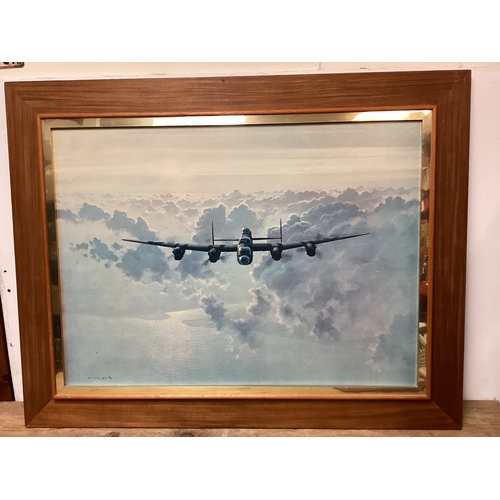 12 - Large Lancaster Bomber Reproduction Framed Print Signed Coulson 95 cm x 74 cm