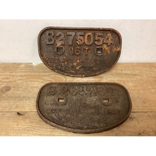 167 - 2 x Cast Metal Railway Signs
