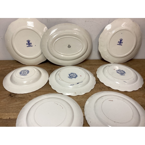 419 - Collection of Blue & White Plates to include Masons & Ridgway