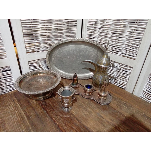 81 - Collection of Silver Plated Items to Include Tray, Coffee Pot & Cruet Set