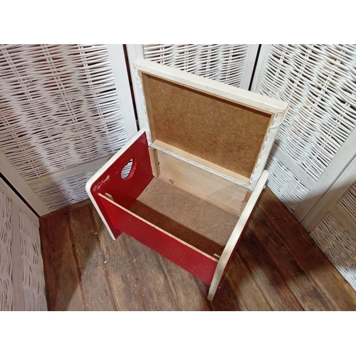 283 - Wooden Toy Box with Lift Up Padded Lid. App 16