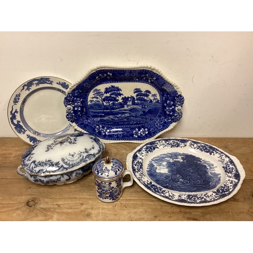 393 - Collection of Blue & White China to include Booths, Ridgways, Copeland & Royal Tudor Ware