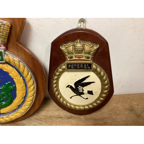 86 - Wall Shields for City of Glasgow, Country of St Kitts & HMS Peterel