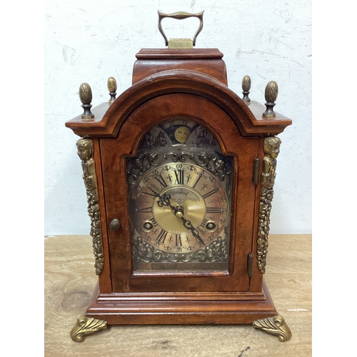473 - Dutch Vintage Wuba Warmink Mantel Clock with Moon Phase & Chimes, Circa 1960's - Good Working order ... 