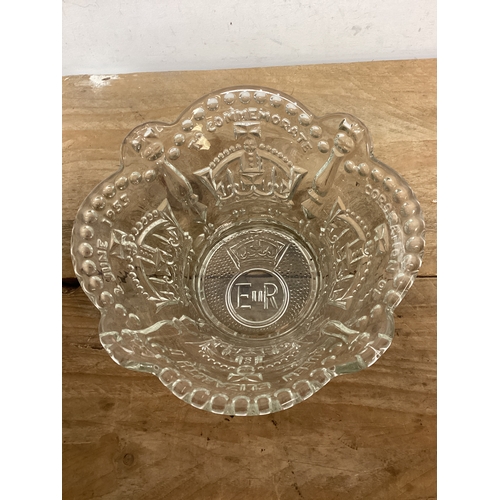 75 - Coronation Collectables, QueenElizabeth II Pressed Glass Bowl & King Edward VIII Coronet Ware Dish