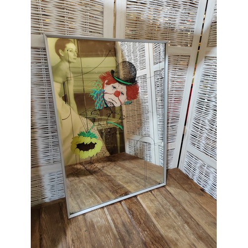 49 - Clown Mirror in Silver Coloured Frame by Tara