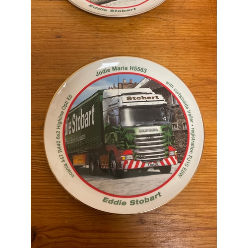 66 - 4 Collectable Eddie Stobart Truck plates, hand-gilded in 22ct gold by Atlas Editions
