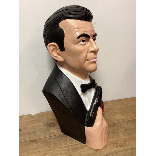 62 - Metal 007 James Bond Large Counter Top Display Bust Head Height 57 cm