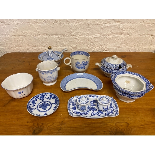 377 - Quantity of Blue and White Ceramics including Tableware, some AF