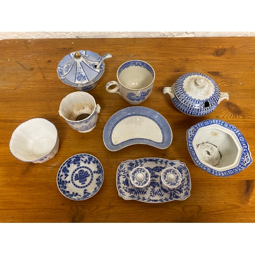 377 - Quantity of Blue and White Ceramics including Tableware, some AF