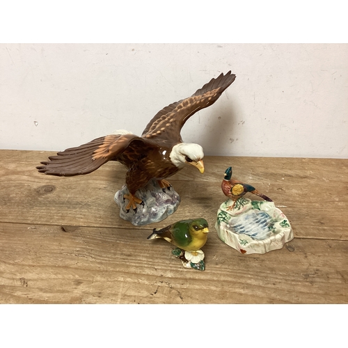 379 - Beswick Collection of Birds, Greenfinch, Pheasant & Bald Eagle AF