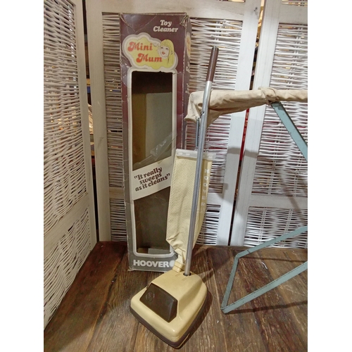 293 - Children's Vintage 'Triang' Ironing Board & 'Hoover' Vacuum Cleaner c/w Original Box. Cellophane par... 