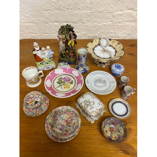 381 - Quantity of Ceramic (some AF) to Include Staffordshire Figure, Portmeirion and James Kent Longton ‘A... 