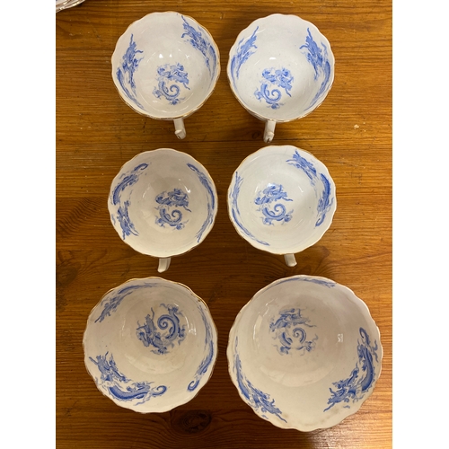 364 - Quantity of Unmarked Blue and White China with Unmarked Floral Cup, Saucer, Sideplate and Teaplate