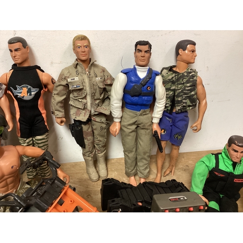 299 - Huge collection of Action Men Figures, Motorbike, Guns, Weapons & Accessories