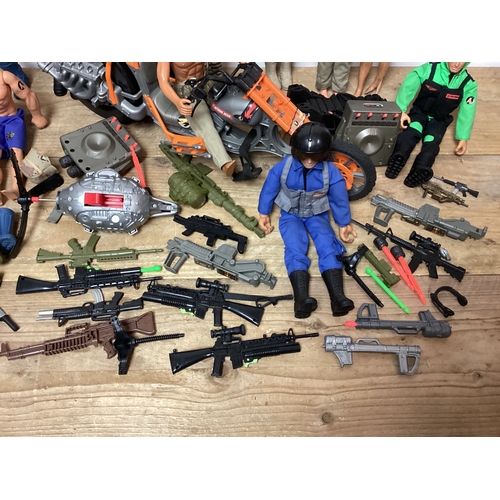 299 - Huge collection of Action Men Figures, Motorbike, Guns, Weapons & Accessories