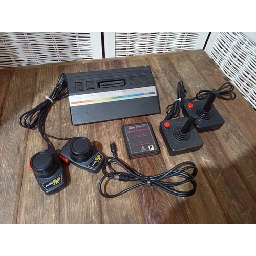 303 - 2nd Generation Atari 2600 Games Console c/w Paddles, Joysticks & Space Invaders Game. No Power Suppl... 