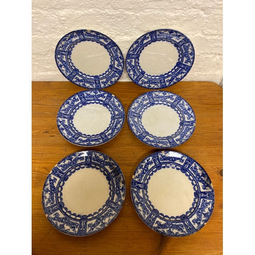 344 - Quantity of Blue and White Plates to Include Spode, Nankin, Wedgwood and Royal Doulton