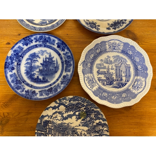 344 - Quantity of Blue and White Plates to Include Spode, Nankin, Wedgwood and Royal Doulton