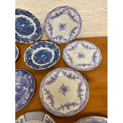 343 - Quantity of Blue and White Ceramic Playes and Dishes to include Booths