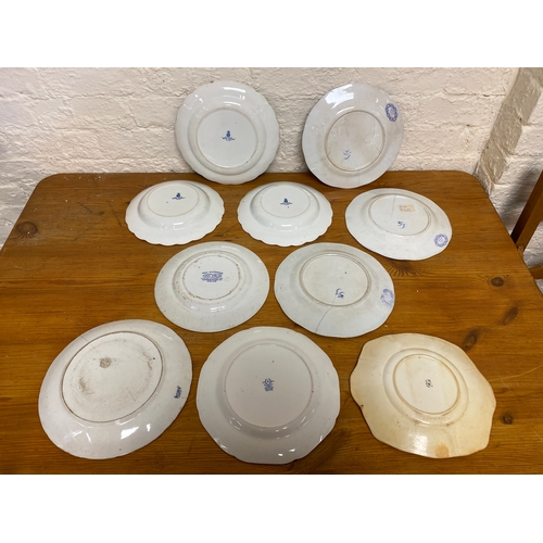 343 - Quantity of Blue and White Ceramic Playes and Dishes to include Booths