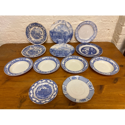 345 - Quantity of Mixed Blue and White Ceramic Plates