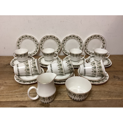 354 - Vintage Royal Grafton Valletta Tea Set 32 pieces, Sugar Bowl, Jug, 10 Cups, 8 Saucers, 12 Cake Side ... 