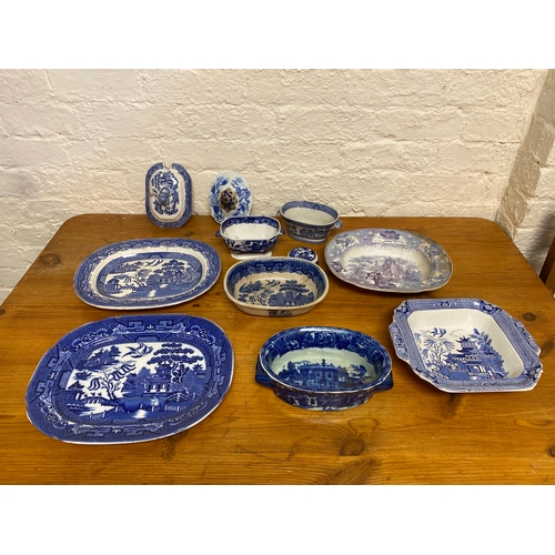 355 - Collection of Blue and White Ceramics to include 19th Century Bowl