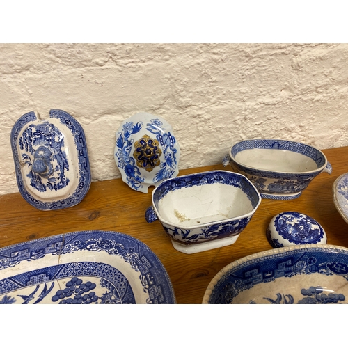 355 - Collection of Blue and White Ceramics to include 19th Century Bowl