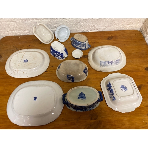 355 - Collection of Blue and White Ceramics to include 19th Century Bowl