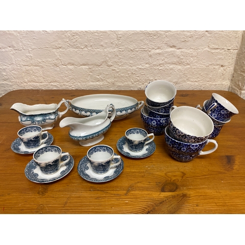 357 - Quantity of Blue and White Tea and Tableware including Grindley