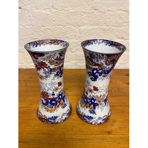 358 - Pair of Large c. Early 20th Century Imari Pattern Vases, chipped