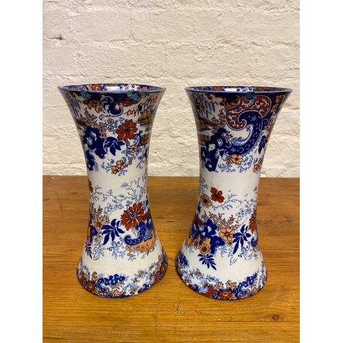 358 - Pair of Large c. Early 20th Century Imari Pattern Vases, chipped