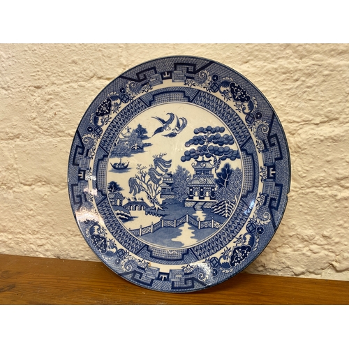 350 - Collection of Blue and White Ceramics, Several Willow Pattern items including 12 1/2 inch Serving Pl... 