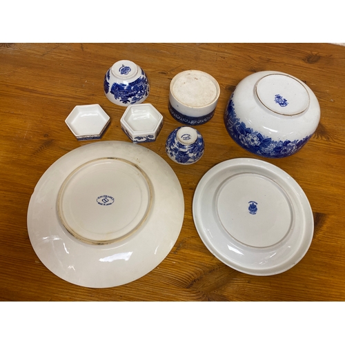 350 - Collection of Blue and White Ceramics, Several Willow Pattern items including 12 1/2 inch Serving Pl... 